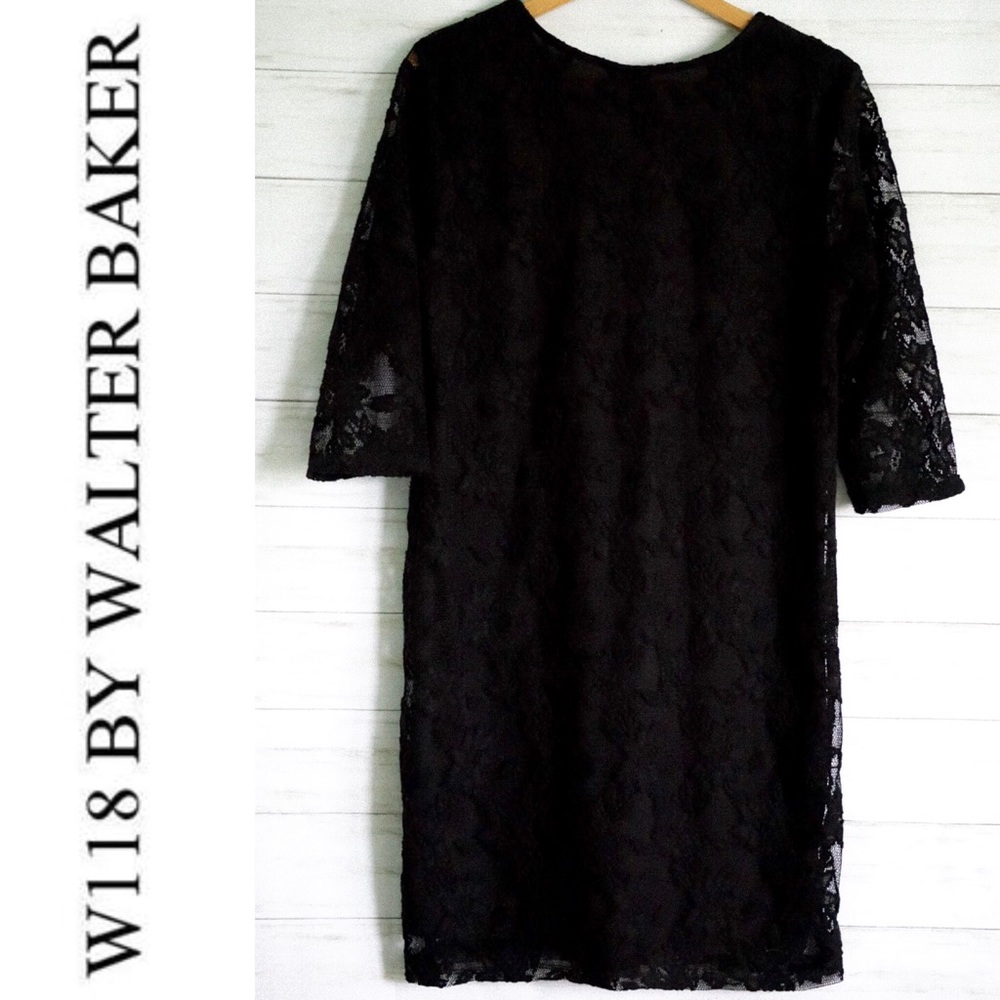 Elegant W118 Walter Baker Black Lace Shift Dress
